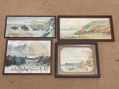Lot 310 - UNATTRIBUTED; three watercolours, coastal...