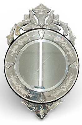 Lot 55 - An early 20th century Venetian bevelled glass...