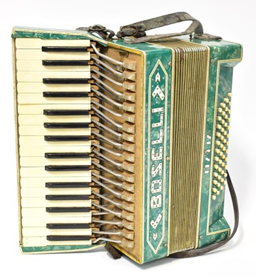 Lot 464 - A boxed Boselli accordion in green.