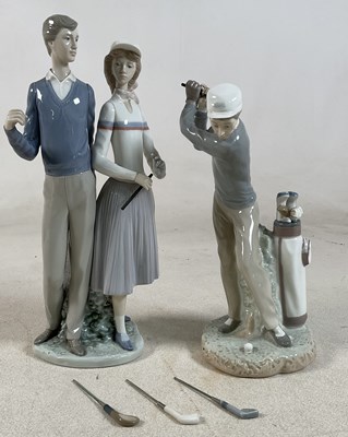 Lot 201 - LLADRO; a figure of a male golfer, height 26cm,...