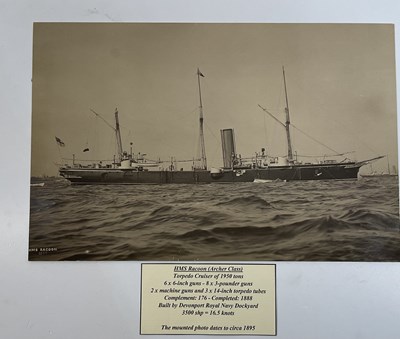 Lot 354 - An album containing fifty photographs of ships...