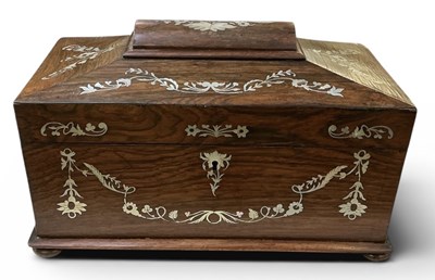 Lot 354 - A 19th century rosewood tea caddy in...