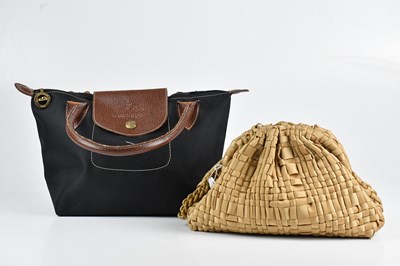 Lot 1533 - LONGCHAMPS; a black canvas Le Pliage original...