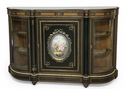 Lot 7 - A 19th century ebony and satinwood inlaid...