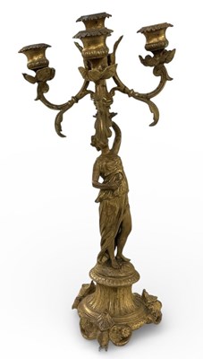Lot 707 - A late 19th century gilt bronze ormolu figural...