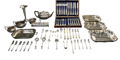 Lot 1110 - A quantity of assorted silver plated items...