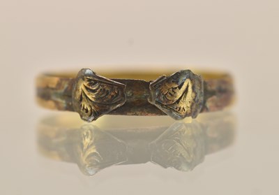 Lot 1377 - A 22ct yellow gold band ring, size M, approx 1....