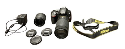 Lot 440 - NIKON; a D3500 digital camera, with Nikon AF-P...