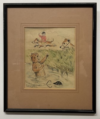 Lot 324 - IN THE MANNER OF LOUIS WAIN; a watercolour of...