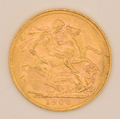 Lot 1581 - A Victorian full sovereign, 1900, old head.