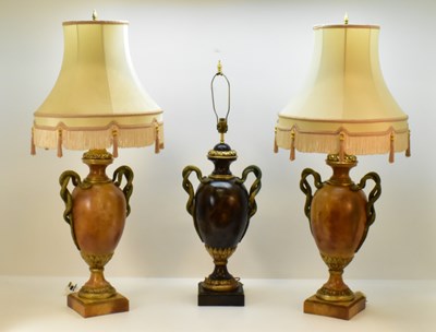 Lot 116 - Three large Neoclassical style Grecian urn...