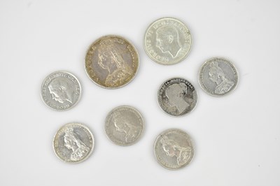 Lot 615 - A Victorian crown, 1887, a collection of five...