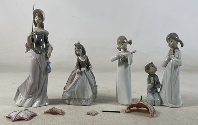 Lot 207 - LLADRO; four figures comprising a young girl...