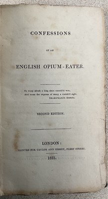 Lot 462 - Thomas De Quincey; Confessions of the English...