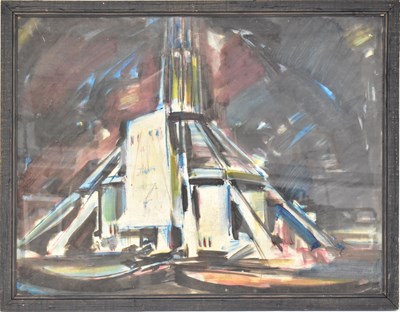 Lot 456 - JOHN HERITAGE (1931-1994); gouache, 'Liverpool...