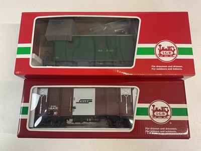 Lot 140 - LGB; 41810 Rhb box car, and 34553 Rhb D2...
