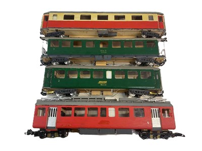 Lot 148 - Five scratch built G gauge Rhb rail carriages...