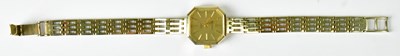 Lot 918 - JEAN RENET; a 9ct yellow gold wristwatch, the...