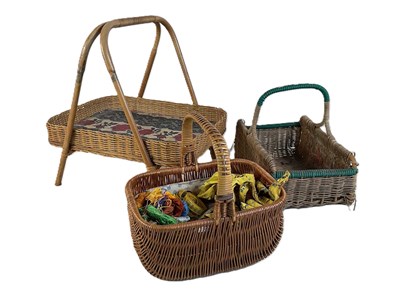 Lot 70 - Collectors' items comprising three wicker...