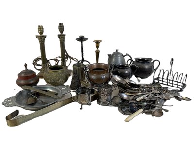 Lot 645 - A quantity of various copper, brass, pewter...