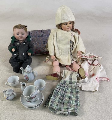 Lot 137 - K&R; a German doll marked to the neck K&R with...