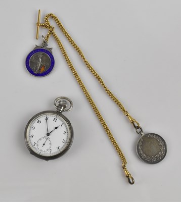 Lot 1154 - A hallmarked silver crown wind open faced...
