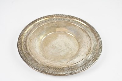 Lot 305 - A sterling silver pierced dish, stamped...