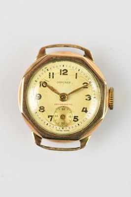 Lot 1108 - DOMINEX; a lady's 9ct gold cased wristwatch,...