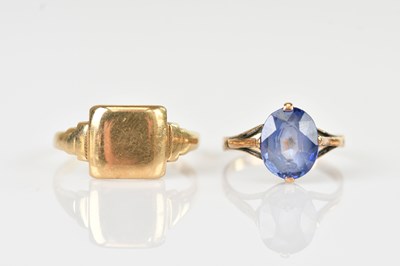 Lot 635 - A yellow metal dress ring stamped '9ct gold',...