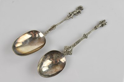Lot 262 - Two Continental silver spoons each bearing...