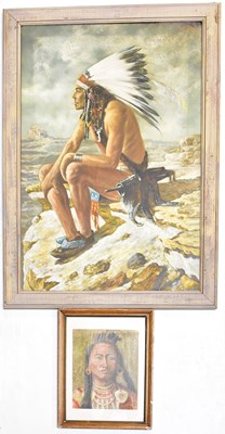 Lot 398 - UNATTRIBUTED; oil on canvas, native American...