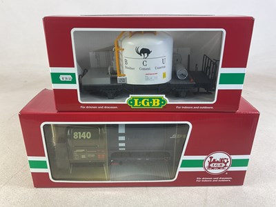 Lot 164 - LGB; 43250 Rhb cement silo wagon, and 42830...