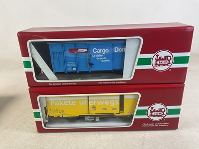 Lot 172 - LGB; 40810 sliding door cargo wagon, and 47890...