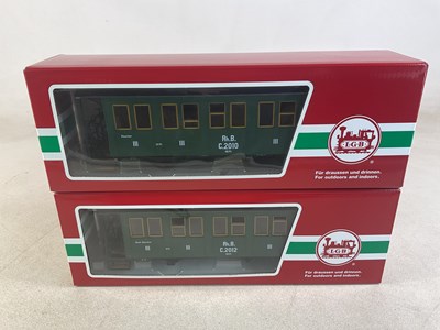 Lot 161 - LGB; 30340 Rhb museum passenger car and 30343...