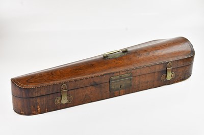 Lot 16 - A Victorian rosewood and chequer inlaid violin...