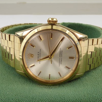 Lot 1103 - ROLEX; a gentlemen's 9ct gold Oyster Perpetual...