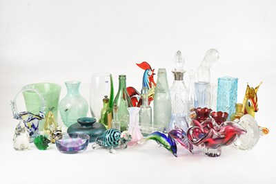 Lot 1597 - A collection of decorative coloured glass...