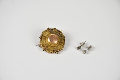 Lot 441 - A Victorian yellow metal circular shield...