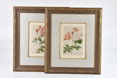Lot 2385 - Two French tapestry embroidered panels...