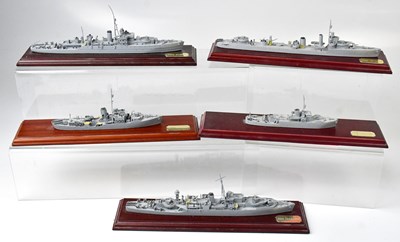 Lot 519 - Five scale model naval boats comprising HMS...