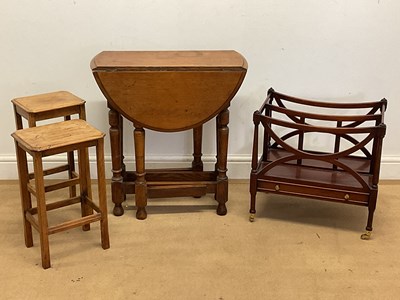 Lot 797 - An oak gateleg table, height 66cm, together...