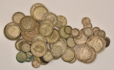 Lot 1646 - A quantity of UK pre-1920 silver coins,...