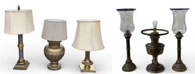 Lot 152 - A pair of late 19th/early 20th century brass...