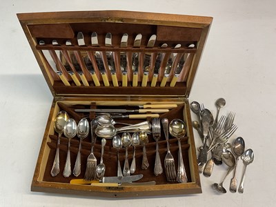 Lot 518 - A canteen of silver plated flatware, together...