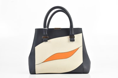 Lot 1415 - VICTORIA BECKHAM; a navy blue tricolour colour...