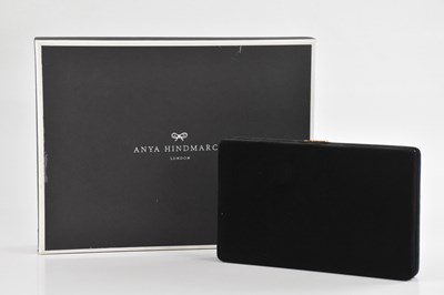 Lot 1442 - ANYA HINDMARCH; a velvet black rectangular...