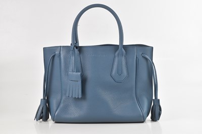 Lot 1424 - LONGCHAMP; a light blue grained calfskin...