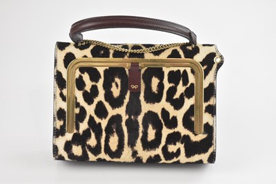Lot 1431 - ANYA HINDMARCH; a leopard print calf hair and...