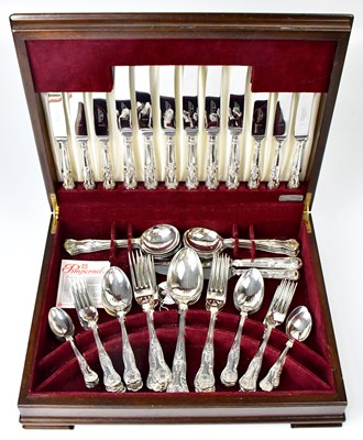 Lot 555 - A canteen of silver-plated King's pattern...