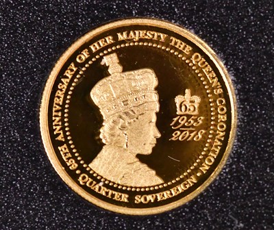 Lot 596 - An Elizabeth II quarter sovereign, 2018,...